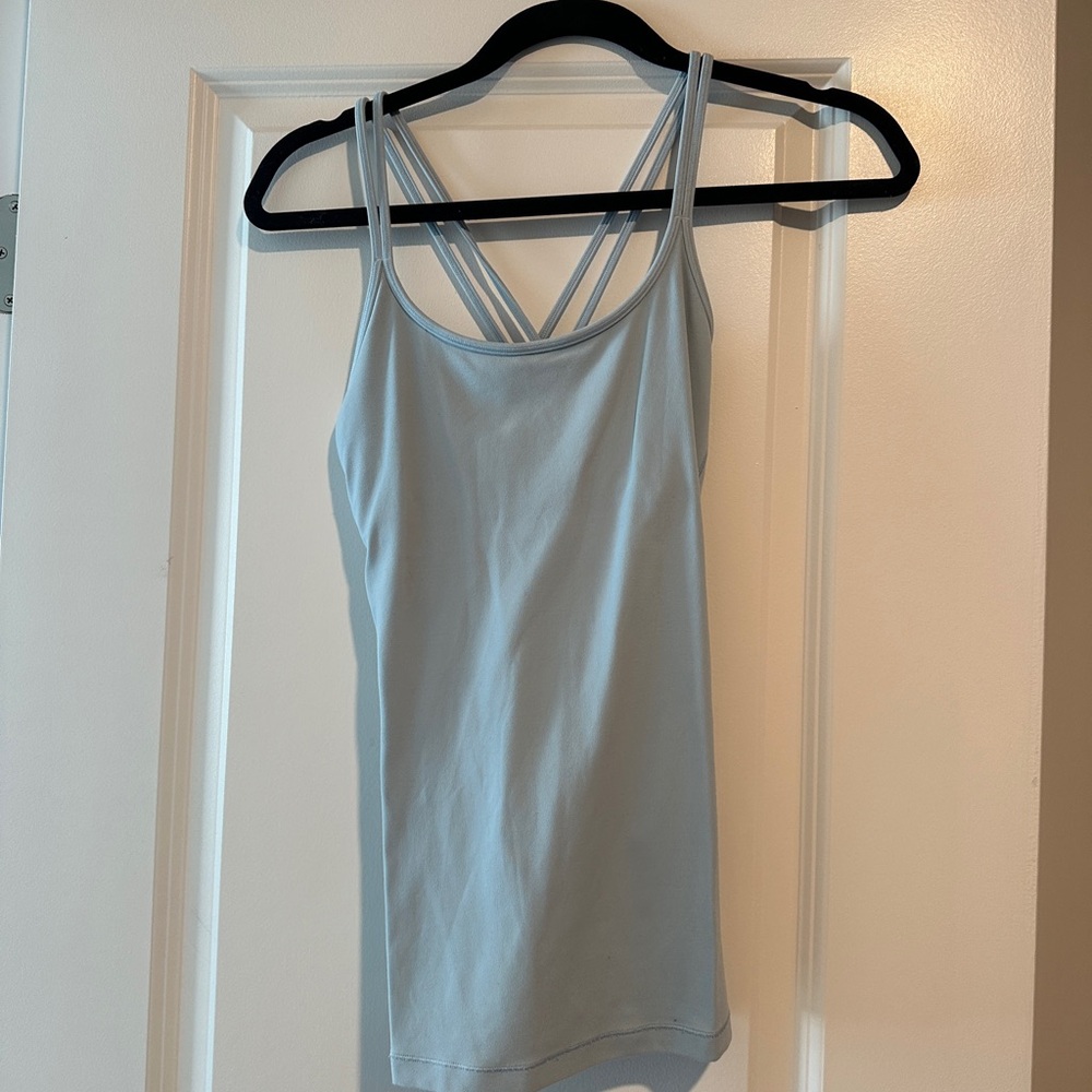 light blue lululemon cross back tank